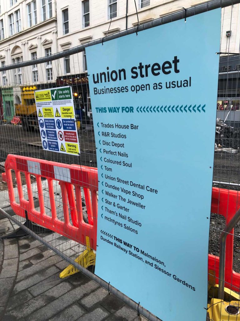 Union Street businesses are still open as normal during the construction work
